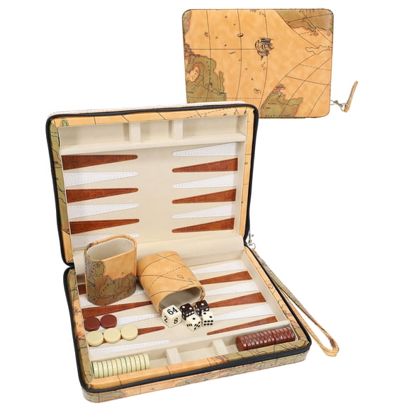 Set de backgammon de viaje, estilo mapa magnético, WE Games