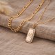 thumbnail image 5 of Collar TONTMY STUDIOS chapado en oro de 14 quilates para mujer con la letra M, 5 of 7
