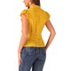 thumbnail image 3 of INSPIRE CHIC Blusa de Mujer para Regreso a Clases con Lunares, Cuello con Lazo, Mangas con Volantes, Top para el Trabajo XL Amarillo, 3 of 4