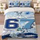 thumbnail image 1 of Blue Series 67 Collage Theme Printed Bedding Set Soft Duvet Cover and Two Pillowcases, 1 of 5