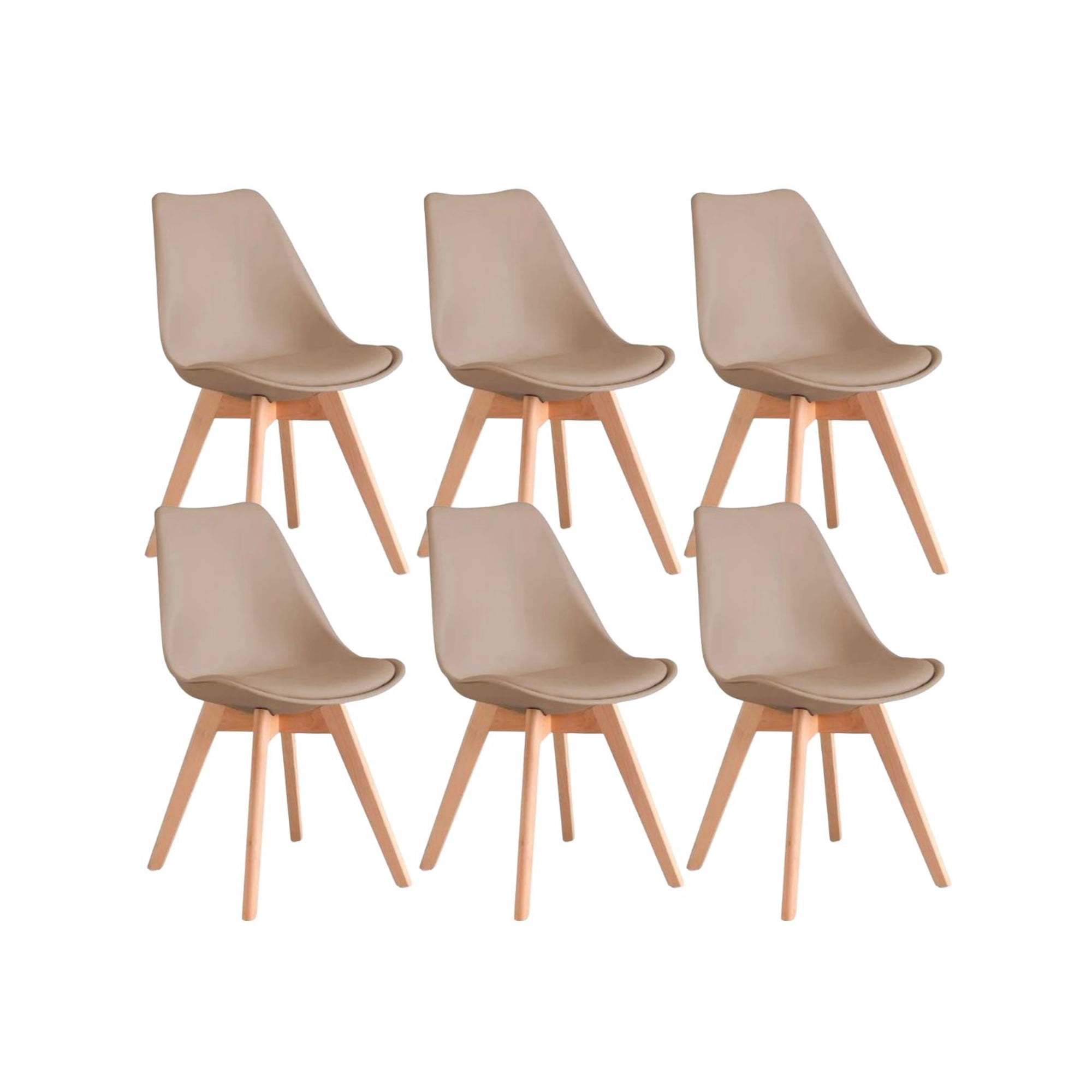 Habita2 Chile - Silla Tulip Ecocuero Beige X6