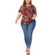 thumbnail image 2 of Agnes Orinda Blusa de Mujer Talla Grande Cuello en V Estampado Floral Manga Corta Top Casual Blusas Tops 1X Rojo, 2 of 6