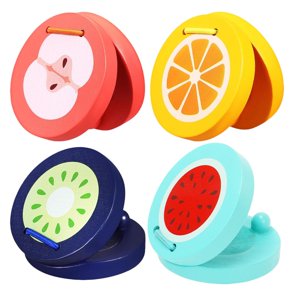 Bothyi - 4X Castañuelas De Dedo Ayuda De Enseñanza Castañuela De Madera Para Niños Niñas Niños Preescolar