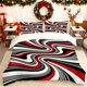 thumbnail image 1 of with a Hawaiian Style Black White And Red Wavy Pattern This Printed Duvet Cover Set Includes a Soft And Comfortable Bedding Option Suitable for All Seasons, 1 of 1