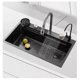 thumbnail image 2 of Fregadero de cocina Empotrado 75x45cm Acero Inoxidable accesorio de cocina Color Negro, 2 of 8
