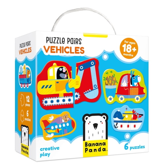 Puzzle Banana Panda de vehículos para niños de 18 meses o más