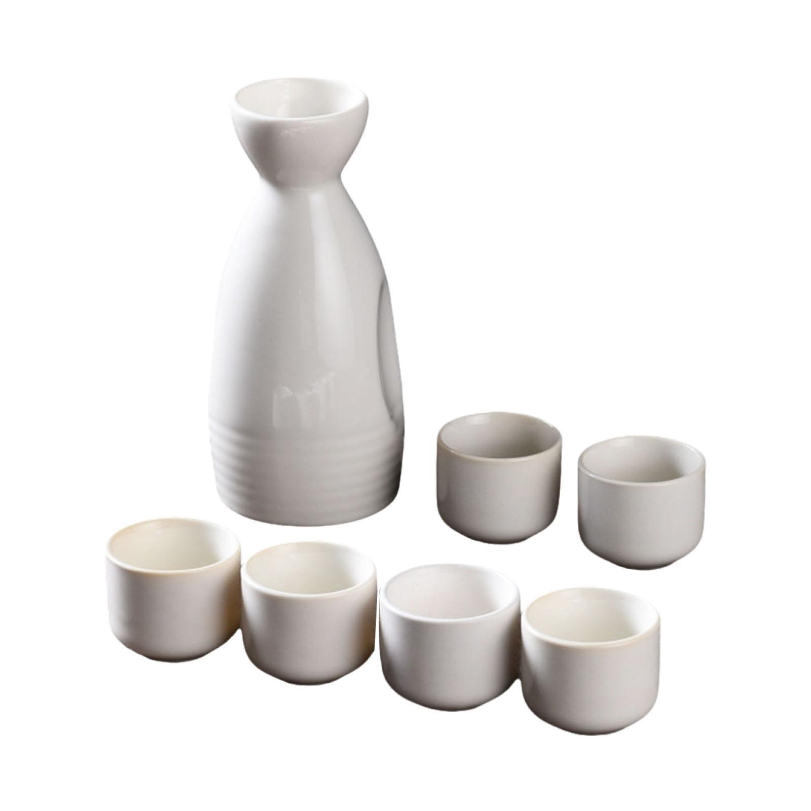 Bothyi - Juego De Sake De Cerámica, Adorno De Regalo, Bebida De Sake Para Fiesta De Té, Armario, Restaurante, Blanco