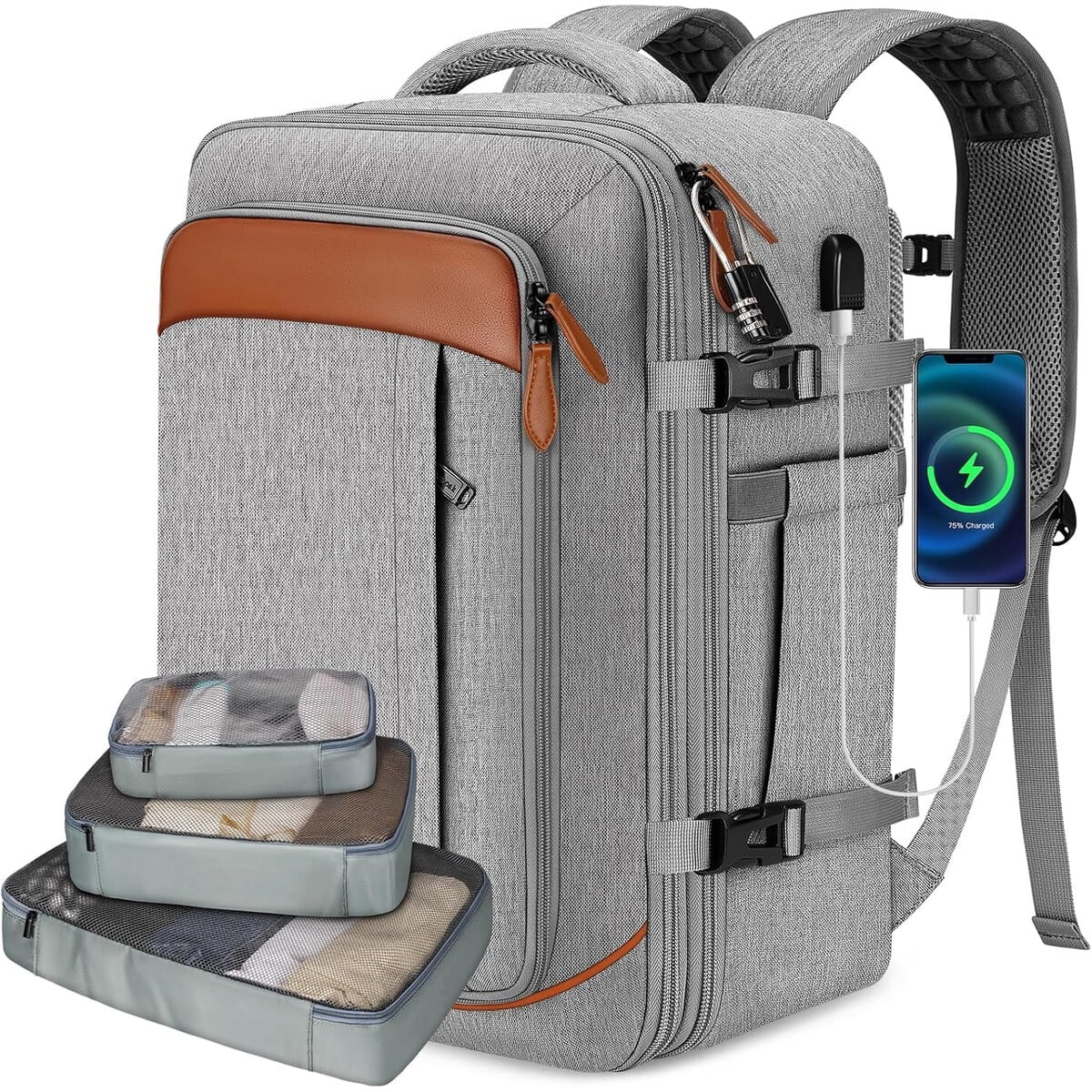 Mochila Vancropak 18x14x8 Tsa Usb 40l Viaje Expandible