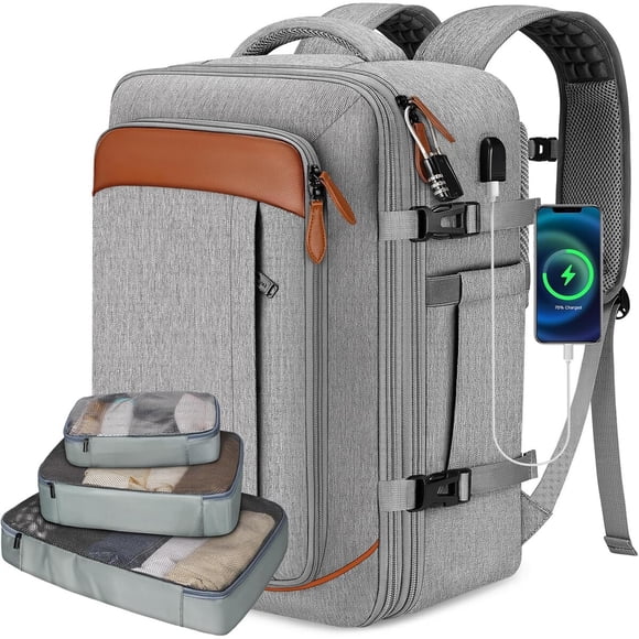 Mochila Vancropak 18x14x8 TSA USB 40L Viaje Expandible