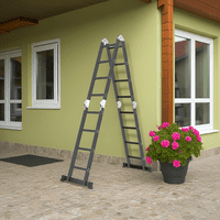 Igpro - Escalera 4,6Mt Profesional Heavy Duty 16 Peldaños Negra