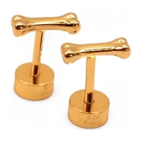 Tiana Joyas - Aro De Hueso De Perrito De Plata 925 Enchapados En Oro 18K