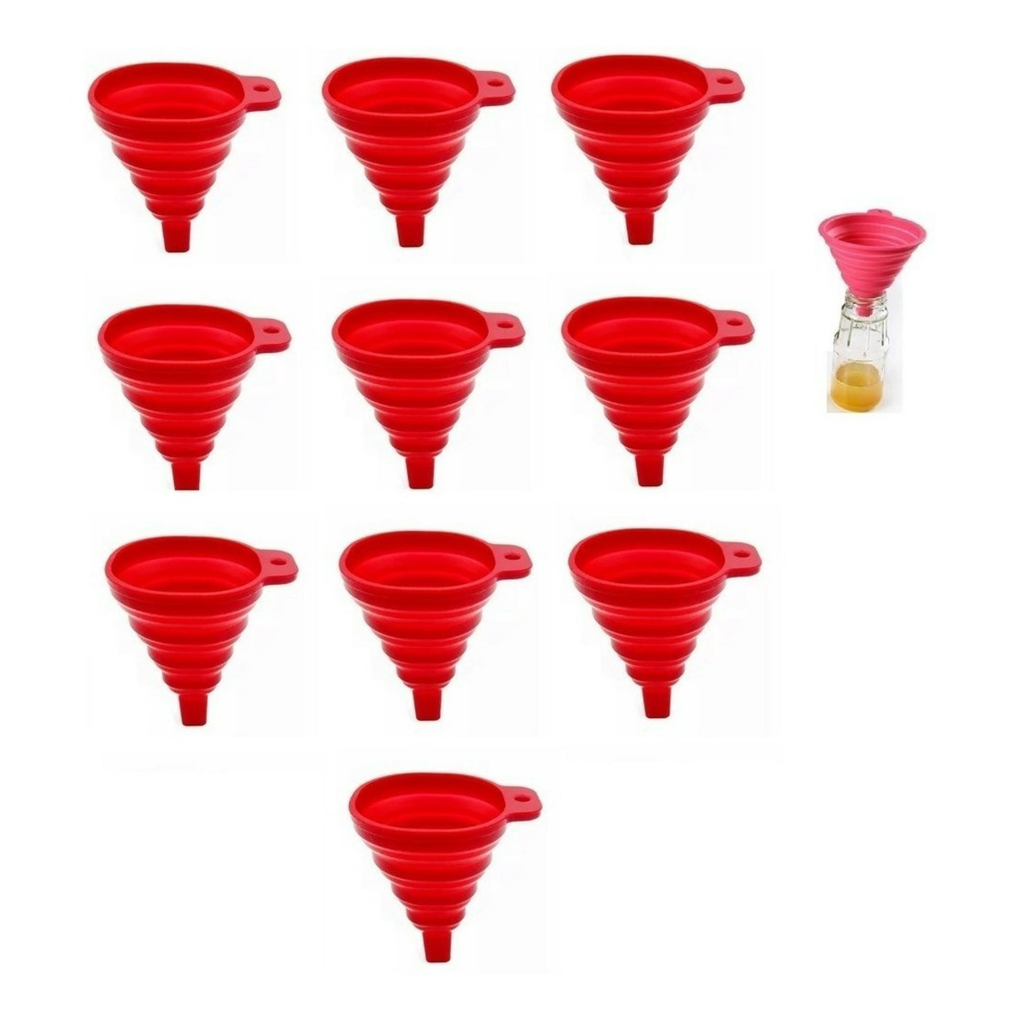 Genérico - Pack X10 Embudo Plastico Embudo De Silicona Plegable Embudo