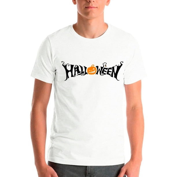Polera Estampado Halloween Letras Hombreniño