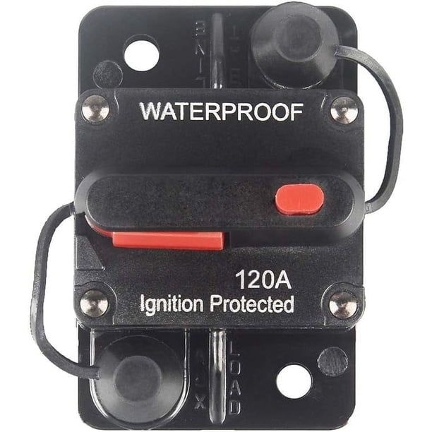 Disyuntor con reinicio manual de 12 V-36 V CC, resistente al agua, montaje en superficie para audio de coche, RV, barco, camión, motor de arrastre, 30-300 A, altavoz de coche, fusible reiniciable.