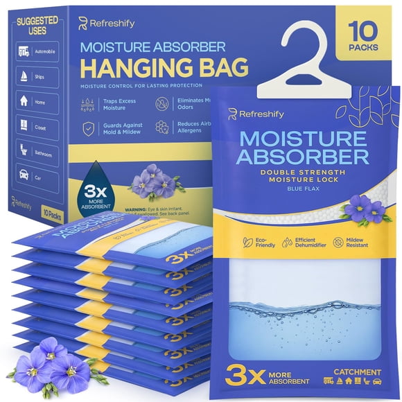 Bolsas absorbentes y absorbentes de humedad, paquete de 10, lino azul