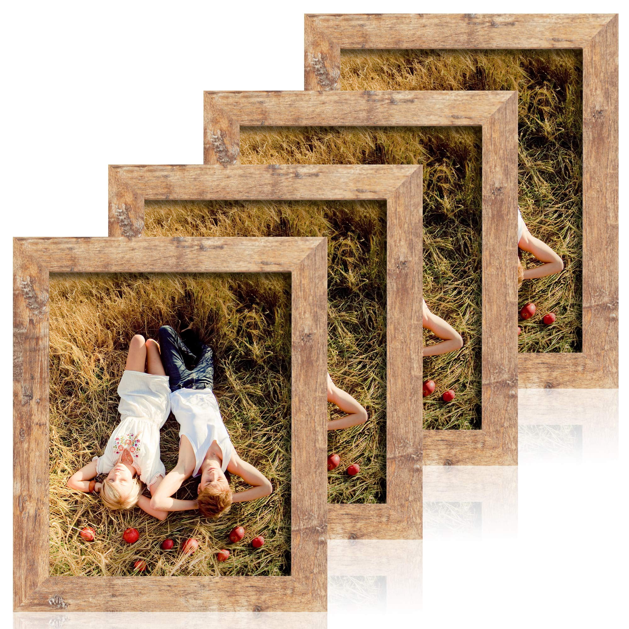 Set De Marcos Para Fotos Irahmen 8 X 10 Cm (20 X 25 Cm), Color Marrón Rústico, 4 Unidades
