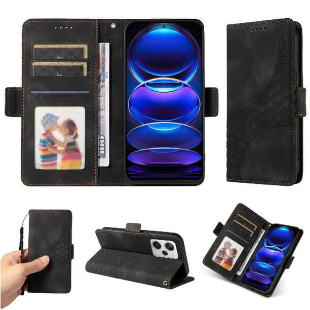 Carcasa FOXDOCK Xiaomi Redmi Note 12 Pro 5G de cuero PU, diseño acolchado clásico, protección contra caídas y rayones