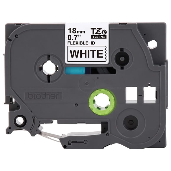 Cinta adhesiva Label Brother TZe-FX241 de 18 mm x 8 m, color negro sobre blanco