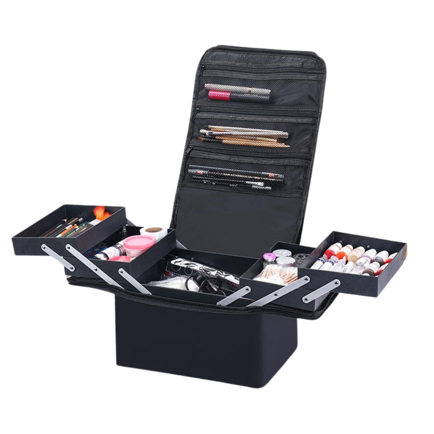 Importclick - Maleta Maquillaje Manicure Cosmetología Tela Portátil 26x28x20 Cm