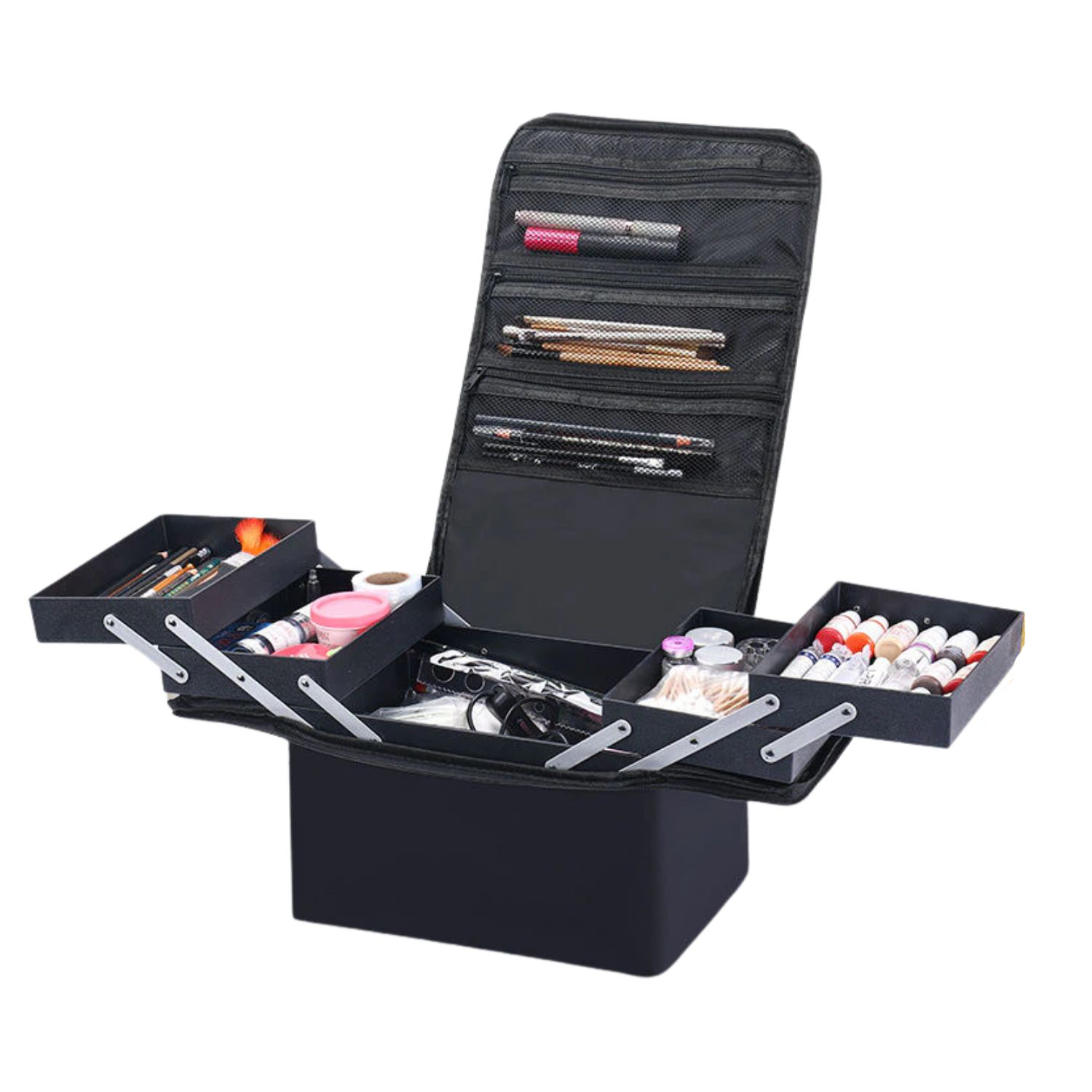 Importclick - Maleta Maquillaje Manicure Cosmetología Tela Portátil 26X28X20 Cm