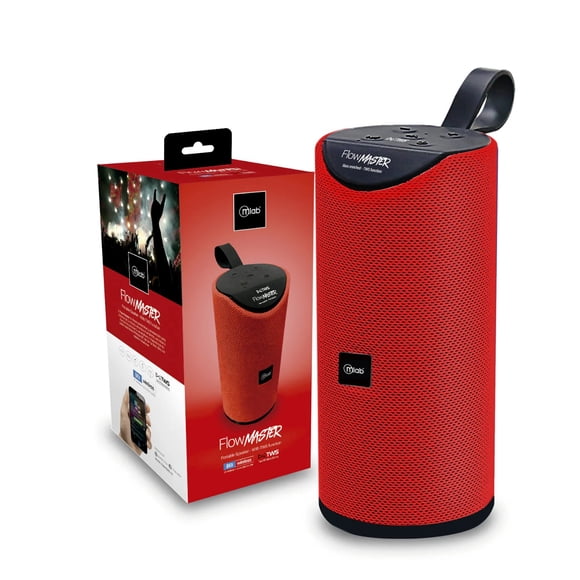 Parlante Bluetooth FM Radio Flow Master- TWS Red Black Blue Parlante Recargable - ROJO.