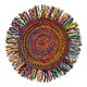 thumbnail image 1 of Alfombra redonda multicolor tejida a mano DII Chindi de 91 cm con flecos, 1 of 7
