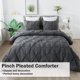 thumbnail image 4 of Juego de edredón Andency Grey Pinch Pleat Twin con 1 funda de almohada, 4 of 7