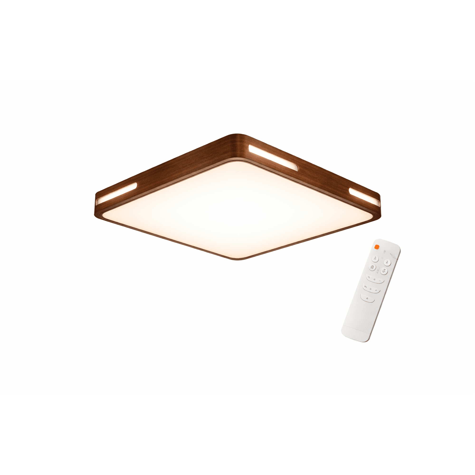 Space Home - Plafón Led Cuadrado Madera 72w Regulable Con Control