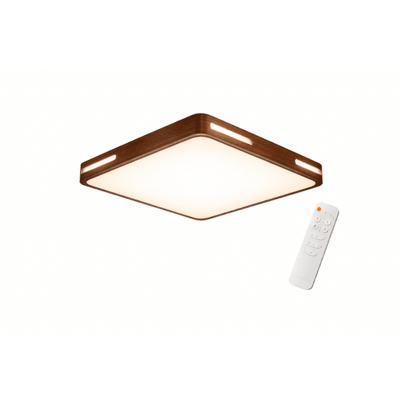 Plafón LED Cuadrado Madera 72W Regulable con Control