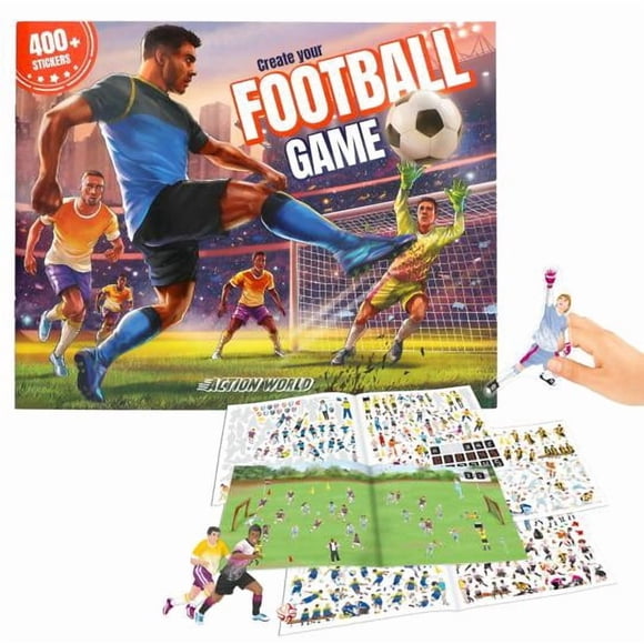 Cuaderno crea tu partido de futbol con mas de 400 stickers