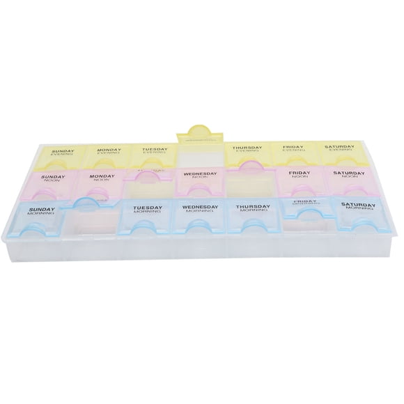AM NOON PM 7 Días Semanal Pastillero Dispensador Organizador Estuche