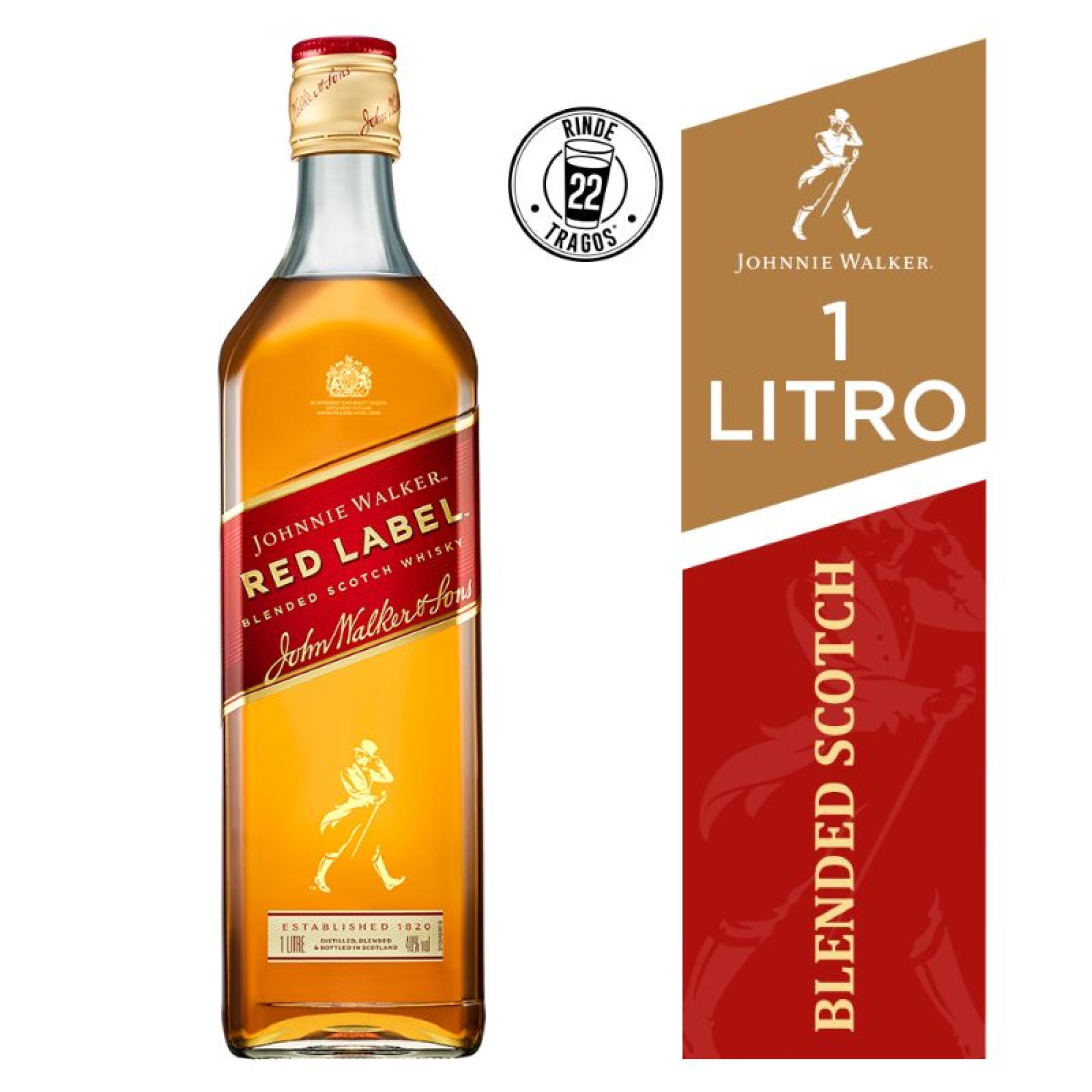 Whisky Red Label 40° Botella 1 L Johnnie Walker