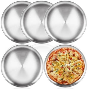 Juego De Sartenes Para Pizza Akolafe De Acero Inoxidable De 30 Cm Para Horno, Paquete De 5