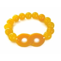 Feng Shui Import - Pulsera Feng Shui Con Cuentas De Jade Naranja Importadas Con Símbolo De Infinito