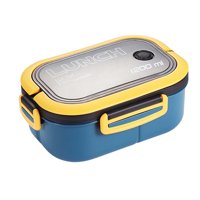 Magideal - Bento Box Lunch Container 2 Capas 3 Compartimentos Para La Escuela, El Trabajo Y Contenedor De A Prueba De Fugas Accesorio , Azul