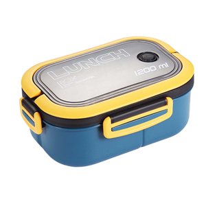 Magideal - Bento Box Lunch Container 2 Capas 3 Compartimentos Para La Escuela, El Trabajo Y Contenedor De A Prueba De Fugas Accesorio , Azul
