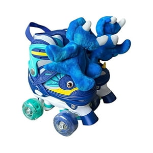 Imac Hogar - Set Patin 4 Ruedas Dinopatin Con Peluche Azul Talla S 30-33