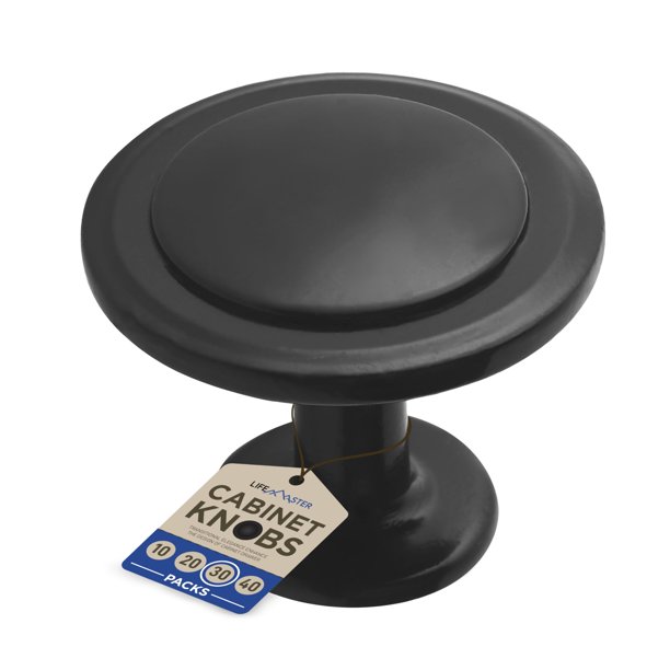 Pomos para armarios Lifemaster Upgrade Your Space, 30 unidades, 3,2 cm, color negro mate