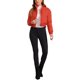 thumbnail image 2 of INSPIRE CHIC Chaqueta Acolchada Recortada para Mujer de Invierno con Cuello Alto, Abrigo Bomber Acolchado con Cremallera y Botones, Talla XL Rojo, 2 of 6