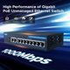 thumbnail image 2 of Conmutador de red PoE TEROW de 10 puertos Gigabit 8 PoE+ 2 Uplink, 2 of 8