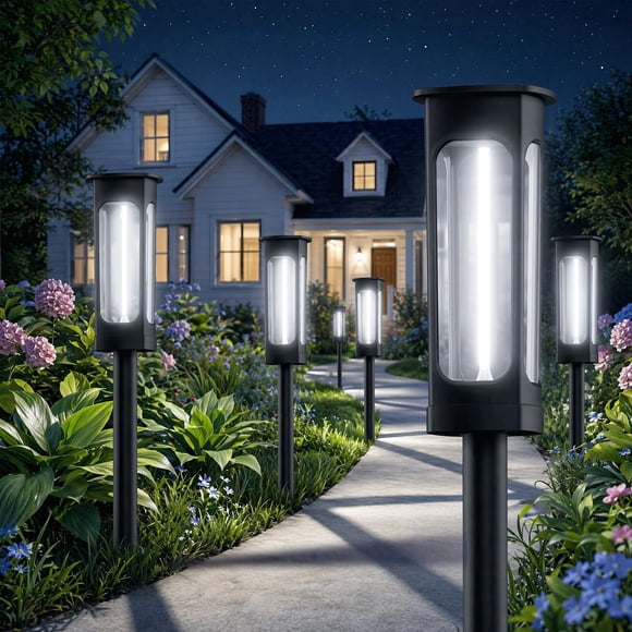 Luces solares Gahomlumy pack de 6 unidades, 15 cm, impermeables, blancas