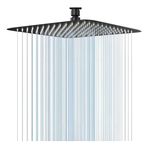 Taumm - Plato De Ducha Cuadrado 25Cm Schwartz Negro Acero Inoxidable