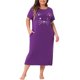 thumbnail image 1 of Agnes Orinda Mujeres Tallas Grandes Camisones Cuello Redondo Mangas Cortas Vestido de Dormir Estampado de Gatos Pijamas para Casa con Bolsillo 2X Púrpura Oscuro, 1 of 8