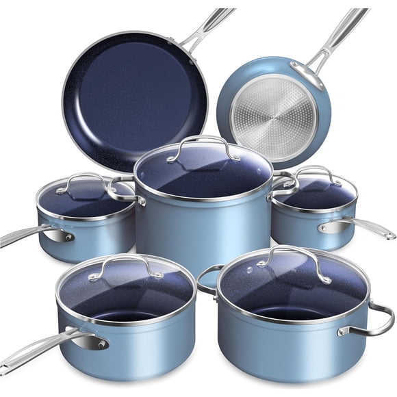 Set de Ollas Nuwave Duralon Blue de 12 Piezas para Inducción