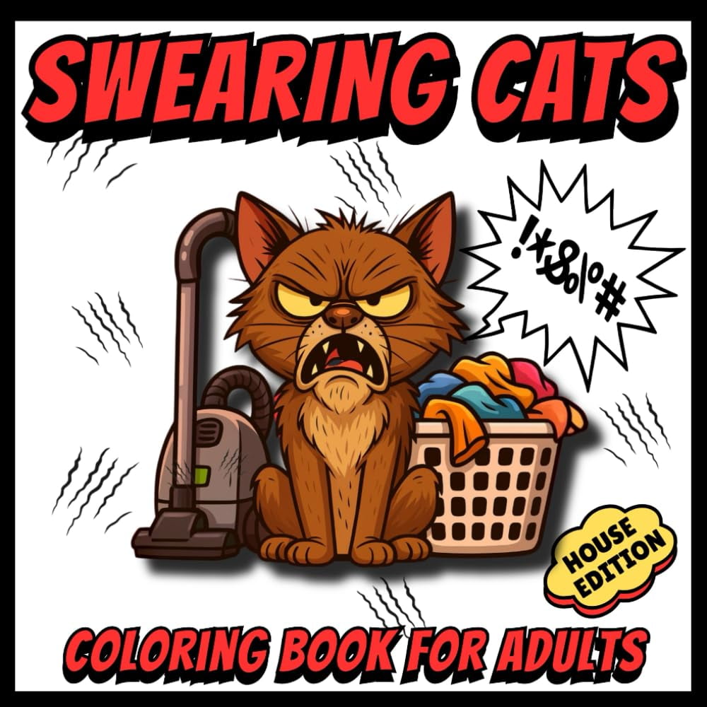 Libro Para Colorear Para Adultos Majosta Gatos Malhablados Edición Hogar