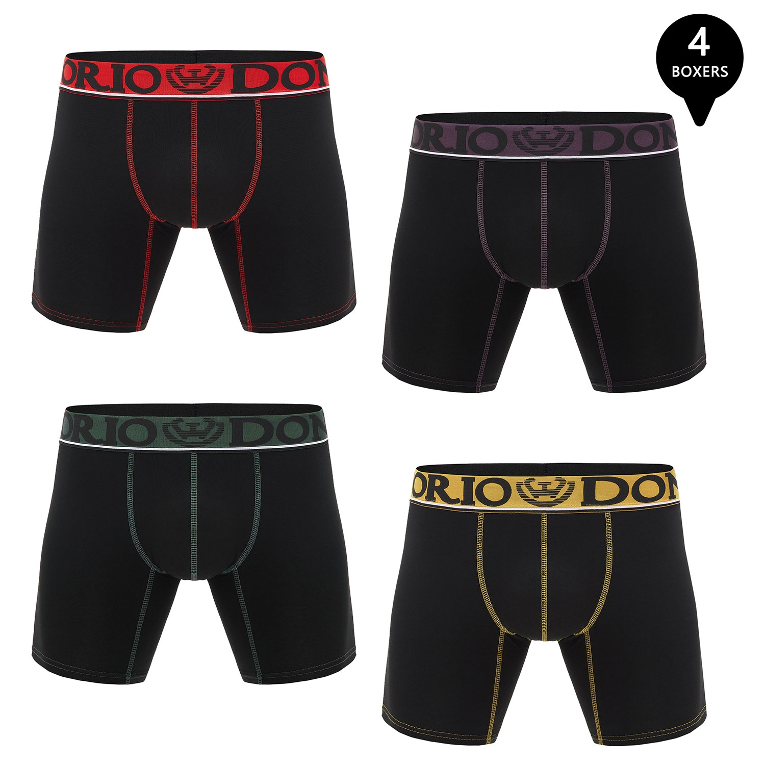 Giovacchino - Pack De 4 Boxer Medio Algodón Hombre
