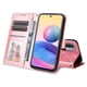 thumbnail image 3 of Funda tipo cartera FOXDOCK para Xiaomi Redmi Note 10 5G , diseño girasol en relieve, cuero PU, cierre magnético, soporte y tarjetero, 3 of 5