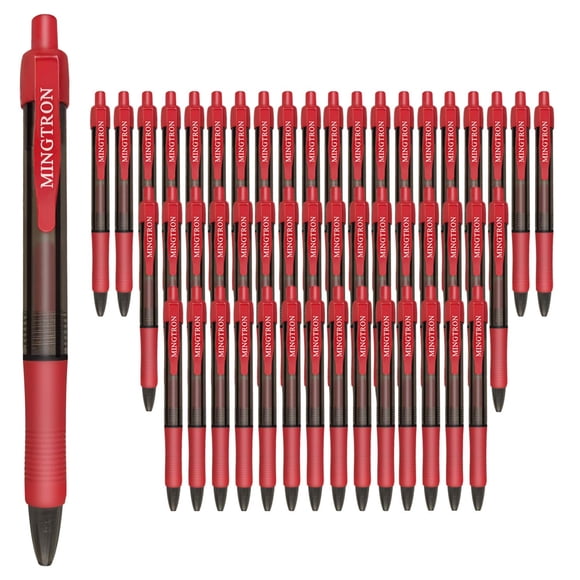 Paquete De 50 Bolígrafos Retráctiles De Gel Tinta Roja Punta Extrafina De 0 5 Mm Para Oficina Escuela Y Diario