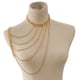 thumbnail image 2 of Cadena Para El Cuerpo Multi Capas Un Hombro Joyas Borlas Collares Dorado A, 2 of 5