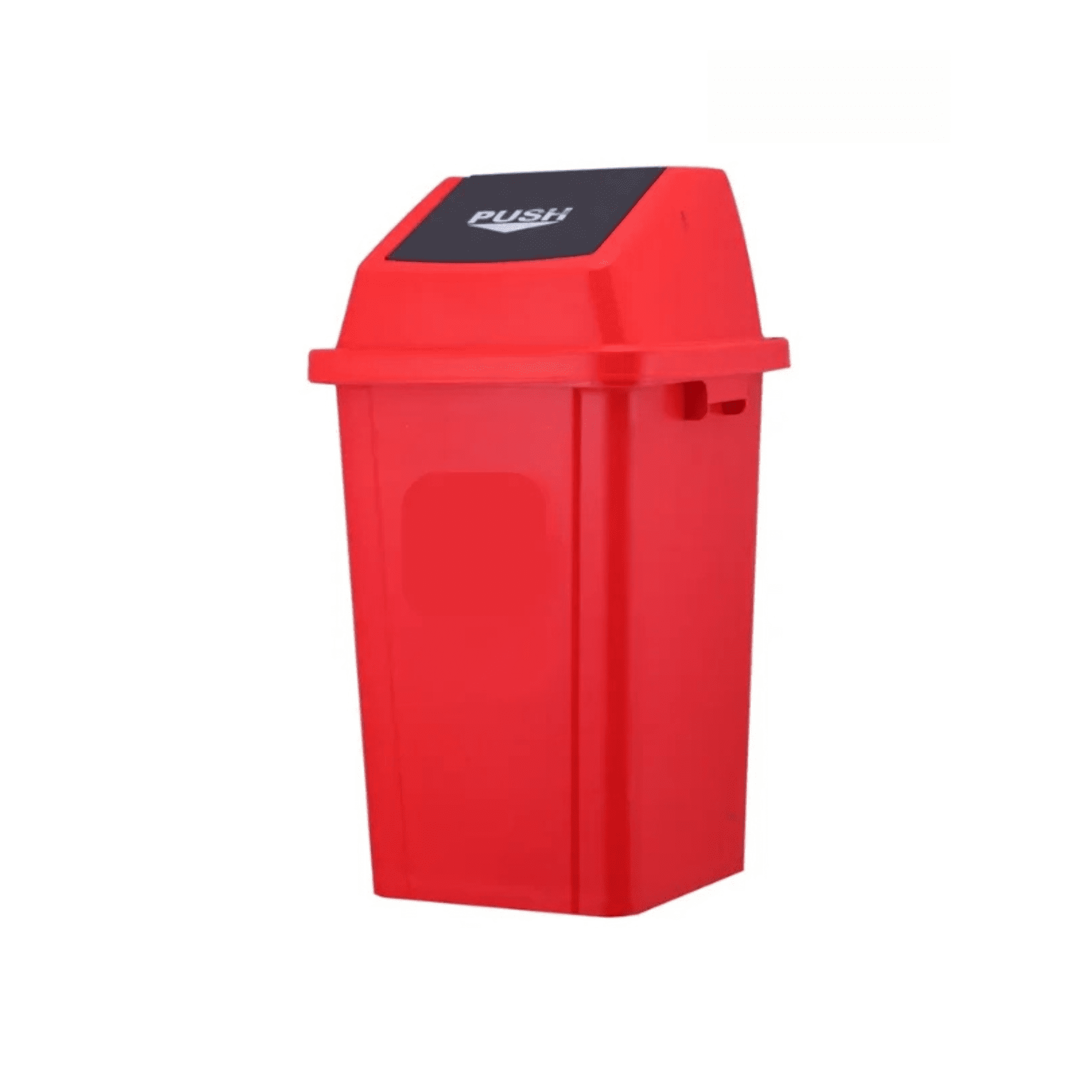 Industrial Partner - Basurero Plastico Tapa Push 60 Litros - Rojo